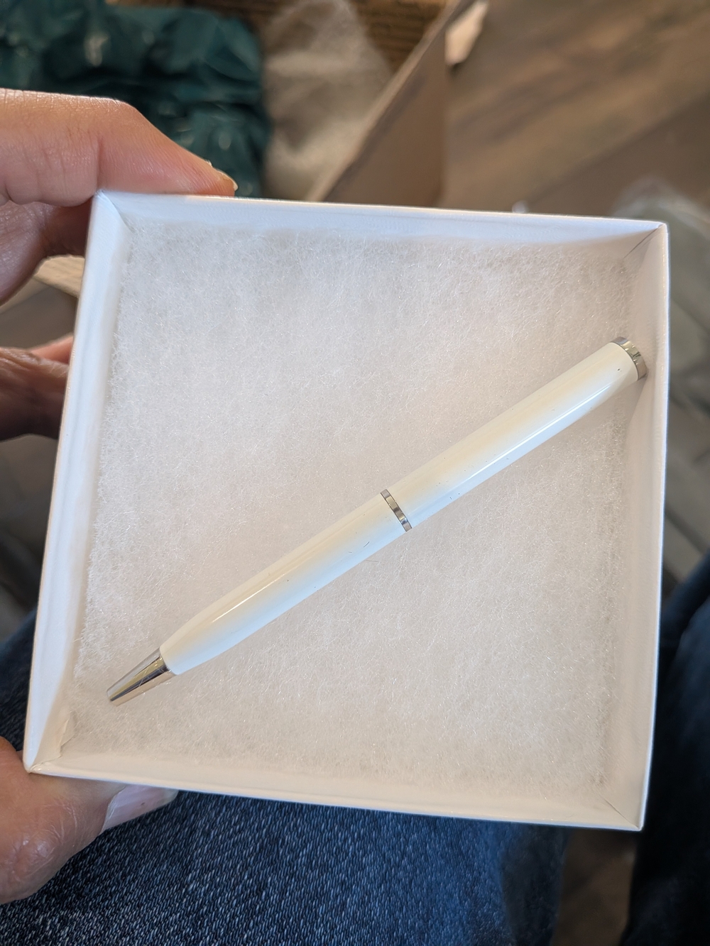 Coach White Pen Accessory with Silver-Tone Trim